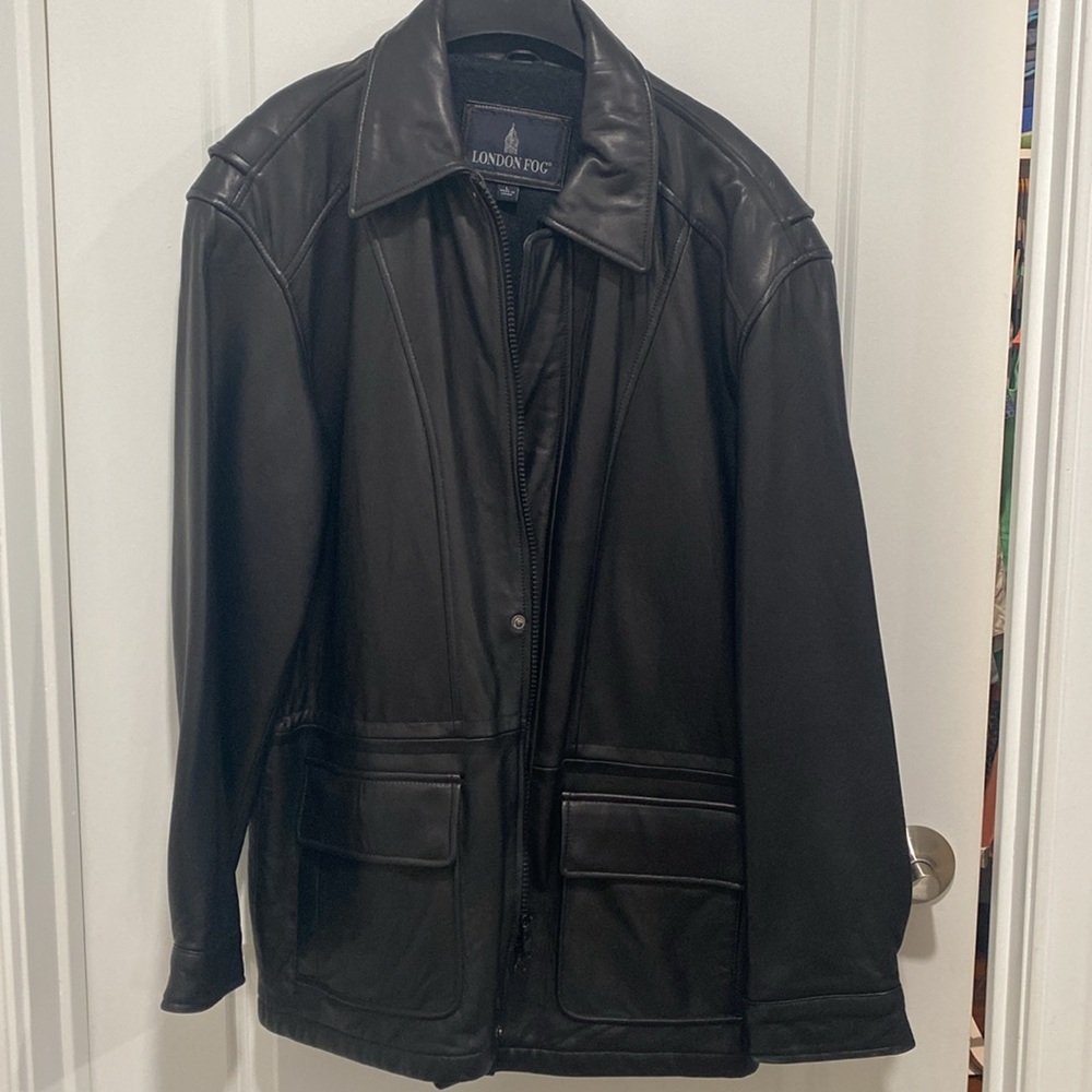 London Fog Quarter Length Leather Coat - Picture 5 of 10